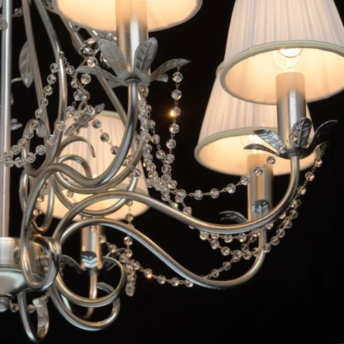 Люстра подвесная Валенсия 299011608 Chiaro бежевая на 8 ламп, основание серебряное в стиле классический  фото 7
